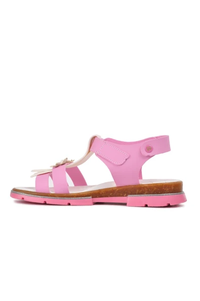 Ayakmod Pembe-Sedef Comfort Kız Çocuk Düz Sandalet 210104 Ç - Resim 2
