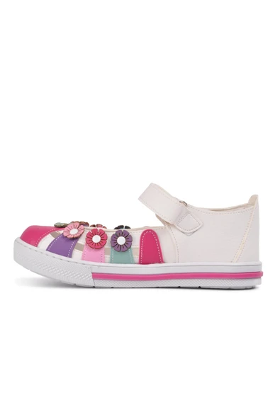 Ayakmod Beyaz Pembe Ortopedik Kız Çocuk Sandalet 210106 Ç - Resim 2
