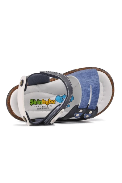 Ayakmod Lacivert Mavi Ortopedik Erkek Çocuk Sandalet 210107 Ç - 4