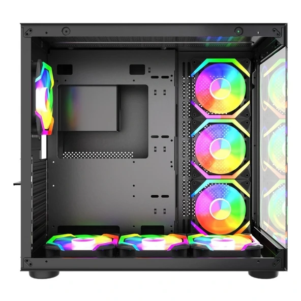 Gametech Prime V3 Tuş Kontrollü RGB 7x120mm Fan Oyuncu (Gaming) Bilgisayar Kasası - Resim 2