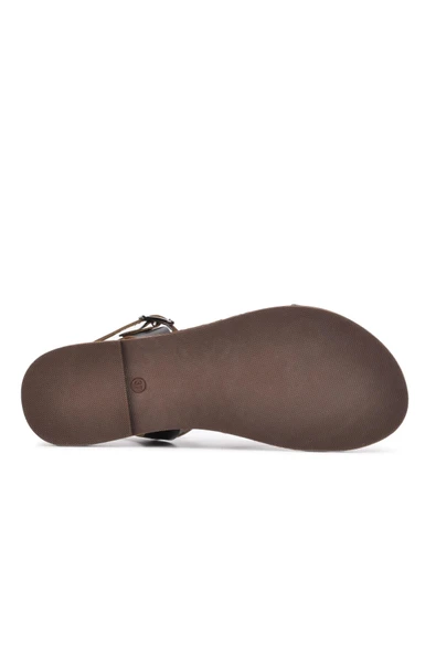 Ayakmod Siyah  Kadın Düz Sandalet R10015 Z - 4