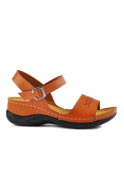 Ayakmod Camel  Kadın Düz Sandalet Esm246