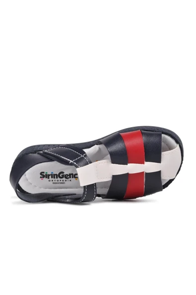 Ayakmod Lacivert Kırmızı Ortopedik Erkek Çocuk Sandalet 210111 Ç - 4