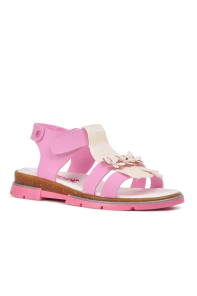 Ayakmod Pembe-Sedef Comfort Kız Çocuk Düz Sandalet 210104 Ç - Resim 3