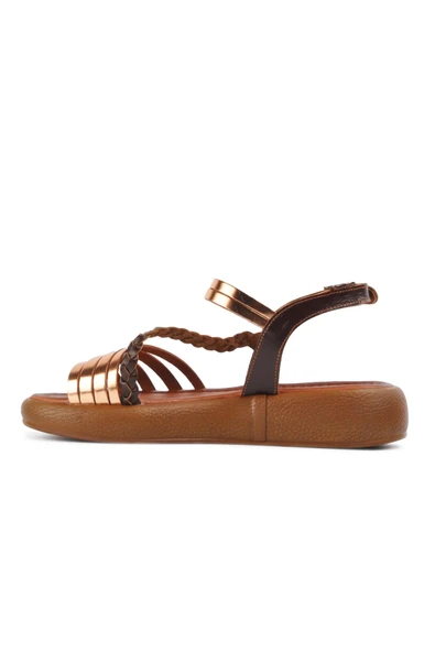 Ayakmod Kahve  Kadın Düz Sandalet R10014 Z - 2