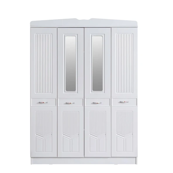 Gardırop, Cunda Mdf Ön Yüzeyli 4 Kapaklı Dolap - 8