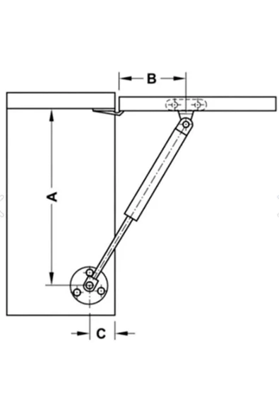 Dolap Kapak Pistonu Mutfak Dolabı Kapağı Gazlı Amortisörlü Piston 100n / 25cm - 4