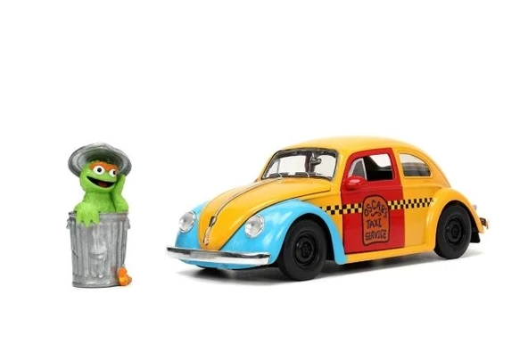 Jada Toys 1:24 Ölçekli Araçlar ve Kurabiye Canavarı Figürleri Oscar the Grouch