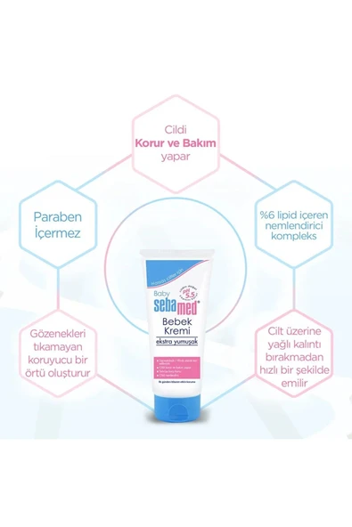 SEBAMED BABY HASSAS CİLTLER PANTENOL İÇERİKLİ YUMUŞAK BEBEK KREMİ 200 ML - 3