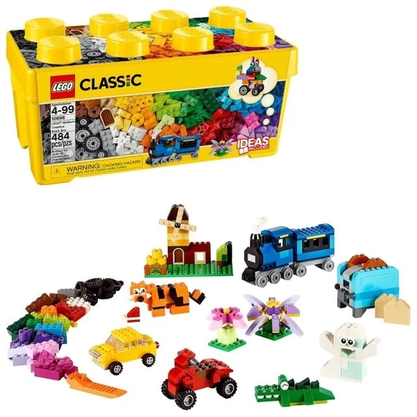 Lego Classic Orta Boy Yaratıcı Yapım Parçası Kutusu 10696 Yapı Oyuncak Seti (484 Parça) Multicolor