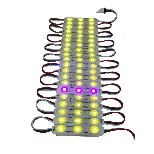 Samsung RGB LED 3'lü modül WS2811 Bireysel Adreslenebilir Işık 5050 SMD DC 12V Su Geçirmez IP65 Mağaza Pencere vitrin yapışkanlı - 3