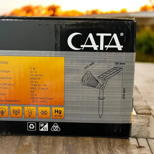 CATA CT-7310 SOLAR BAHÇE ARMATÜRÜ 6400K (BEYAZ IŞIK) - 5