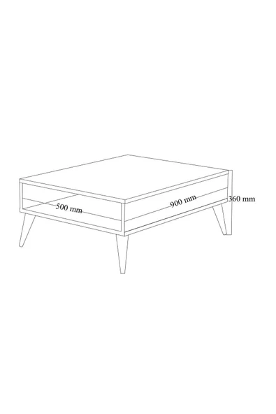 Orta Sehpa Masa Salon Sehpası Lüx Model 90x50x33 Beyaz - 5