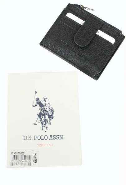 Plcuz 7657 U.S.Polo Assn.Hakiki Deri Erkek Kartlık-Siyah