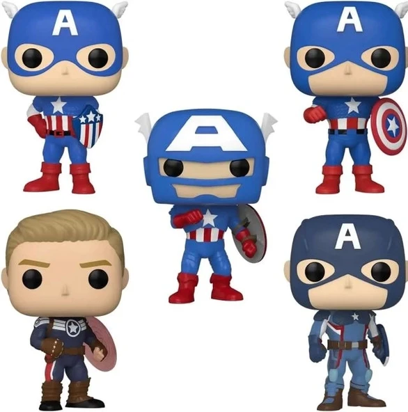 Funko Pop! Marvel Kaptan Amerika Çağlar Boyu 5li Paket Figür - 2