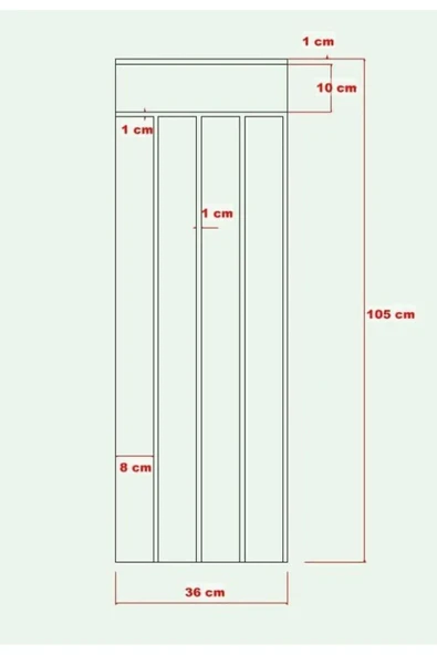 Dekoratif, Duvar Çıtası, Ahşap Duvar Paneli, Boyanabilir, Ham, Mdf, 36x102 (1 ADET) - 5