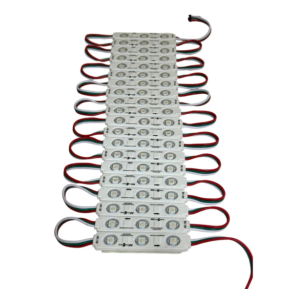 Samsung RGB LED 3'lü modül WS2811 Bireysel Adreslenebilir Işık 5050 SMD DC 12V Su Geçirmez IP65 Mağaza Pencere vitrin yapışkanlı - 2