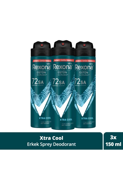 Rexona Men Xtra Cool Erkek Sprey Deodorant 150 ml X3