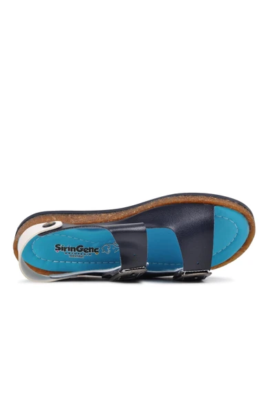 Ayakmod Lacivert Mavi Ortopedik Erkek Çocuk Sandalet 006 F - Resim 4