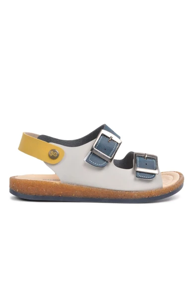 Ayakmod Lacivert Hardal Ortopedik Erkek Çocuk Sandalet 006 F