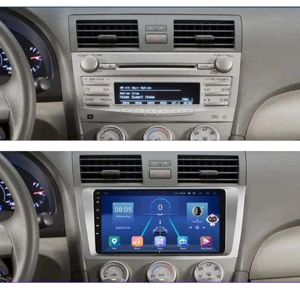 Toyota Camry - Araç Multimedya Ekran - 6GB 128GB - S - Silver - 2006 - 2011 - 9 Inch - UPG - MYWAY - 4