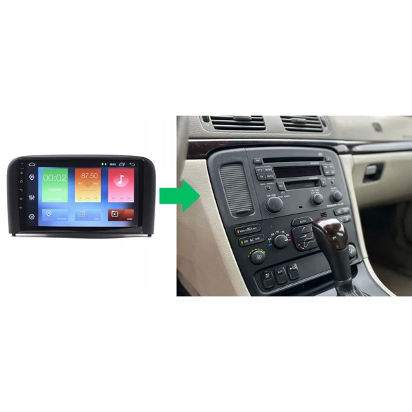 Volvo S80 - Araç Multimedya Ekran - 6GB 128GB - S - Black - 1999 - 2006 - 9 Inch - UPG - MYWAY - 5