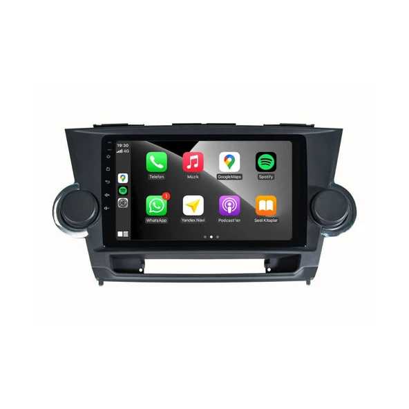 Toyota Highlander - Araç Multimedya Ekran - 6GB 128GB - S - Black - 2007 - 2013 - 9 Inch - UPG - MYWAY - 2