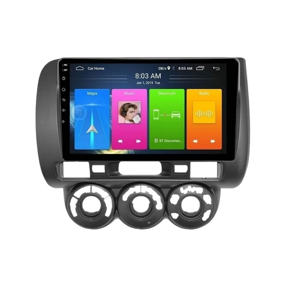 Honda Jazz - Araç Multimedya Ekran - 6GB 128GB - Analog - Gri - 2002 - 2008 - 9 Inch - UPG - MYWAY - Resim 2