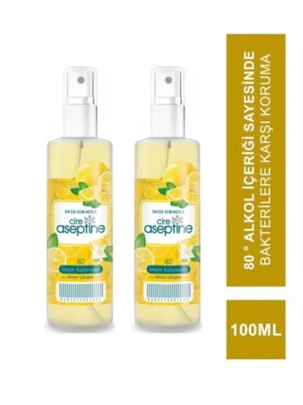 Cire Aseptine 2 Adet Limon Kolonyası 100 ml Sprey
