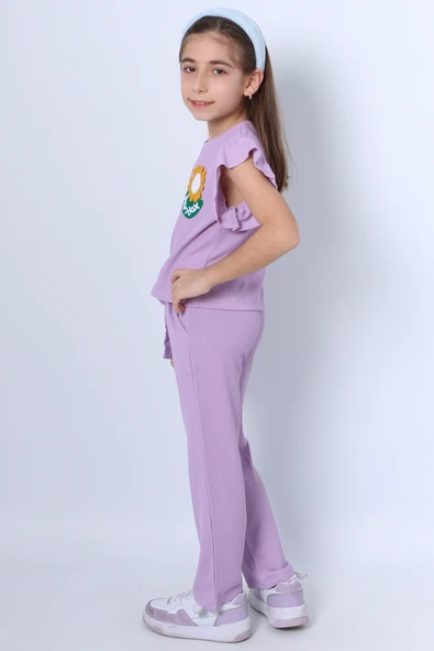 KIZ ÇOCUK İKİLİ TAKIM FIRFIRLI PAPATYA NAKIŞLI F21 - Resim 8