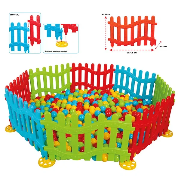 Pilsan Handy Fence Bebek Oyun Alanı Çit Top Havuzu Oyun Alanı 8 Parçalı 06 192 (TEŞHİR) - 2