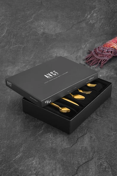 Avcı Klas Titanyum Mat Gold 72 Parça Çatal Kaşık Takımı 18/10 Paslanmaz Çelik - 3