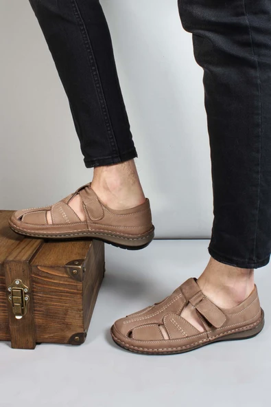 Hakiki Deri  Erkek Klasik Sandalet 662MA119B - 11