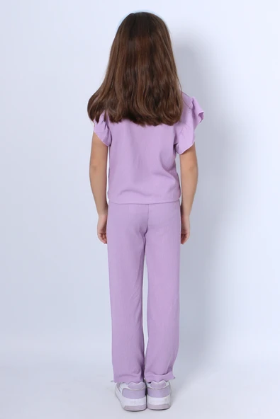 KIZ ÇOCUK İKİLİ TAKIM FIRFIRLI PAPATYA NAKIŞLI F21 - Resim 9