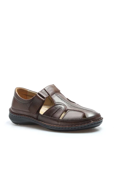 Hakiki Deri  Erkek Klasik Sandalet 662MA119B - 9