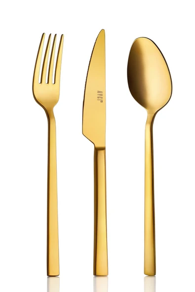 Avcı Klas Titanyum Mat Gold 72 Parça Çatal Kaşık Takımı 18/10 Paslanmaz Çelik - 2
