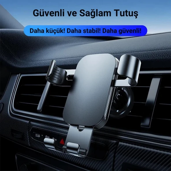 Polham Havalandırma Girişli Araç Telefon Tutucu, Titremez Düşmez Otomatik Kilitli Telefon Tutucu - 2