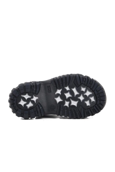 Ayakmod Lacivert-Kot-Beyaz  Bebek Düz Sandalet 24-417 B - 5