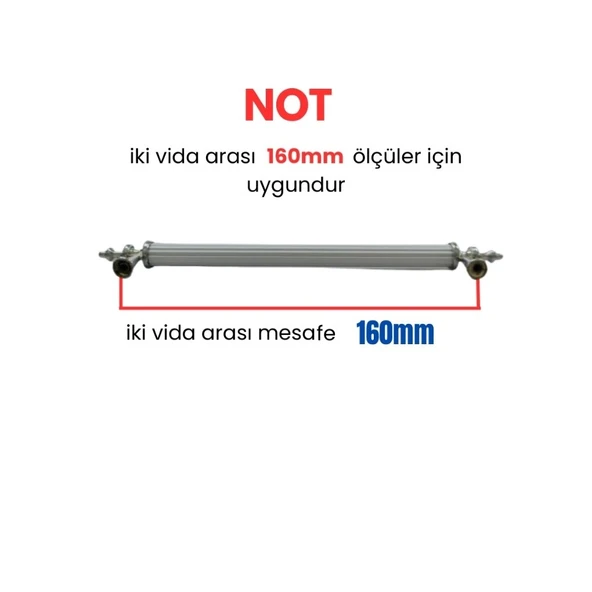5 Adet Metal Zirve Mobilya Çekmece Dolap Kulpu Krom-Beyaz 160mm - 2