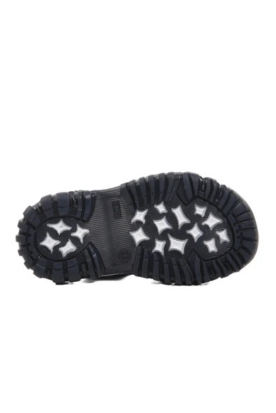 Ayakmod Lacivert-Beyaz-Kırmızı  Bebek Düz Sandalet 24-417 B - Resim 4