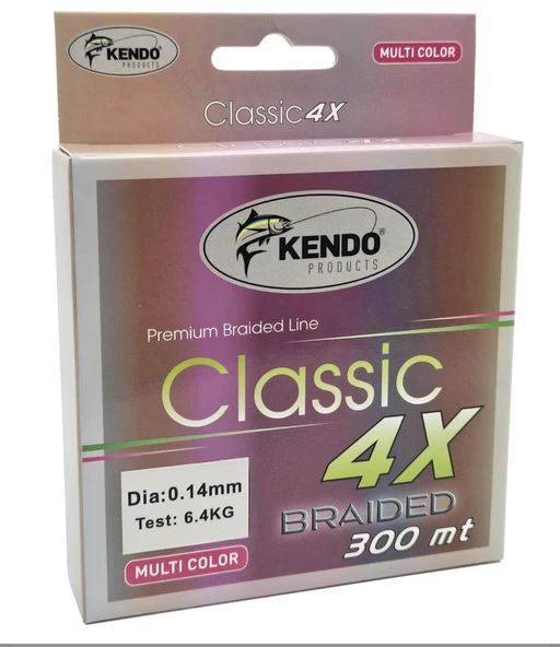 Kendo Classic 4X 300m Multicolor Örgü İp 0.16mm - 3