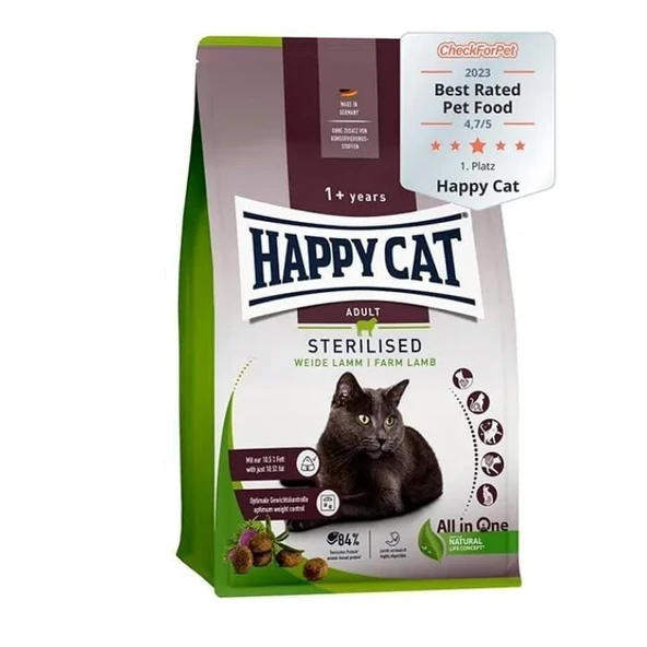 Happy Cat Sterilised Kuzu Etli Kısırlaştırılmış Kuru Kedi Maması 4KG