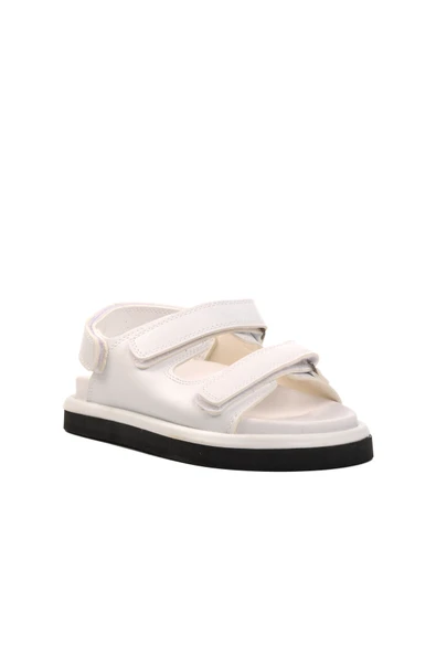 Ayakmod Beyaz Kadın Düz Sandalet 160 Z - 3