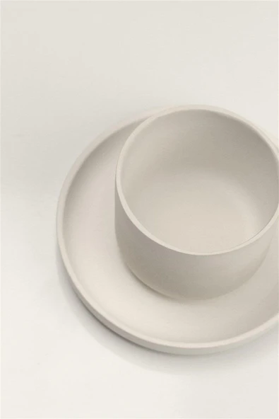 Lina Kulpsuz Fincan - Seramik Bisküvi 8'li (Ham Ürün) - Resim 7