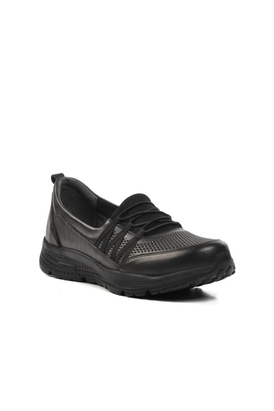 Ayakmod Siyah Hakiki Deri Kadın Günlük Ayakkabı 017-D Z - 3