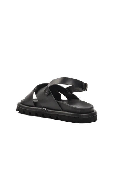 Ayakmod Siyah Kadın Düz Sandalet 150 Z - 4