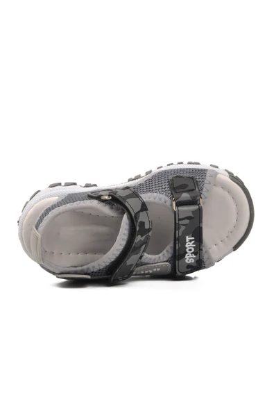 Ayakmod Gri Kamuflaj  Bebek Düz Sandalet 24-410 B - 4