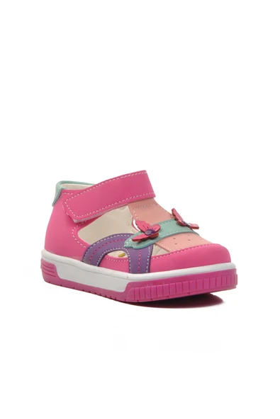 Ayakmod Fuşya Nubuk Bebek Düz Sandalet 24-404 B - 3