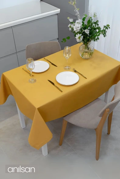 Hardal Leke Tutmaz Masa Örtüsü – Dayanıklı ve Kolay Temizlenebilir Şık Masa Örtüsü Seçenekleri