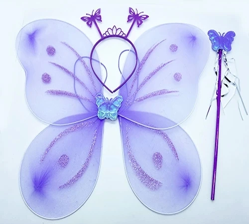 Nessiworld Lila Renk Kelebek Kanadı Tacı ve Sopası 50x37 cm